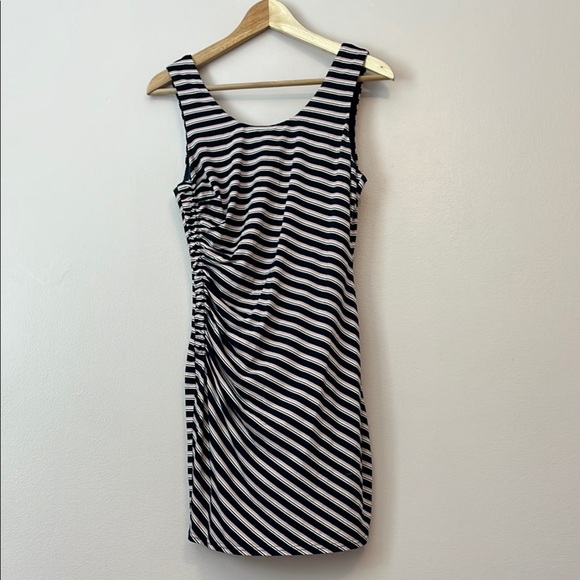 Loveriche Striped Ruched Sleeveless Dress Sz Small Blue Pink Summer Y2K Bodycon - Picture 1 of 8